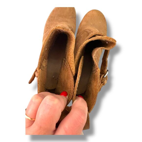 Swedish Hasbeens Sz 38 7.5 High Heel Jodhpur Booties Brown Leather Ankle Boot - Picture 6 of 10